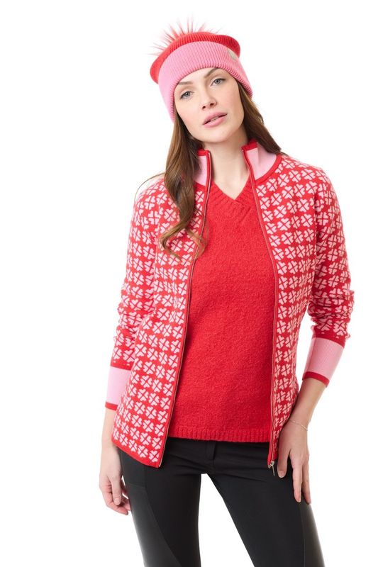 Zip veste red pink